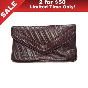[Sale: 2 for $50!] VINTAGE QUILTED LEATHER CLUTCH - Envelope Style